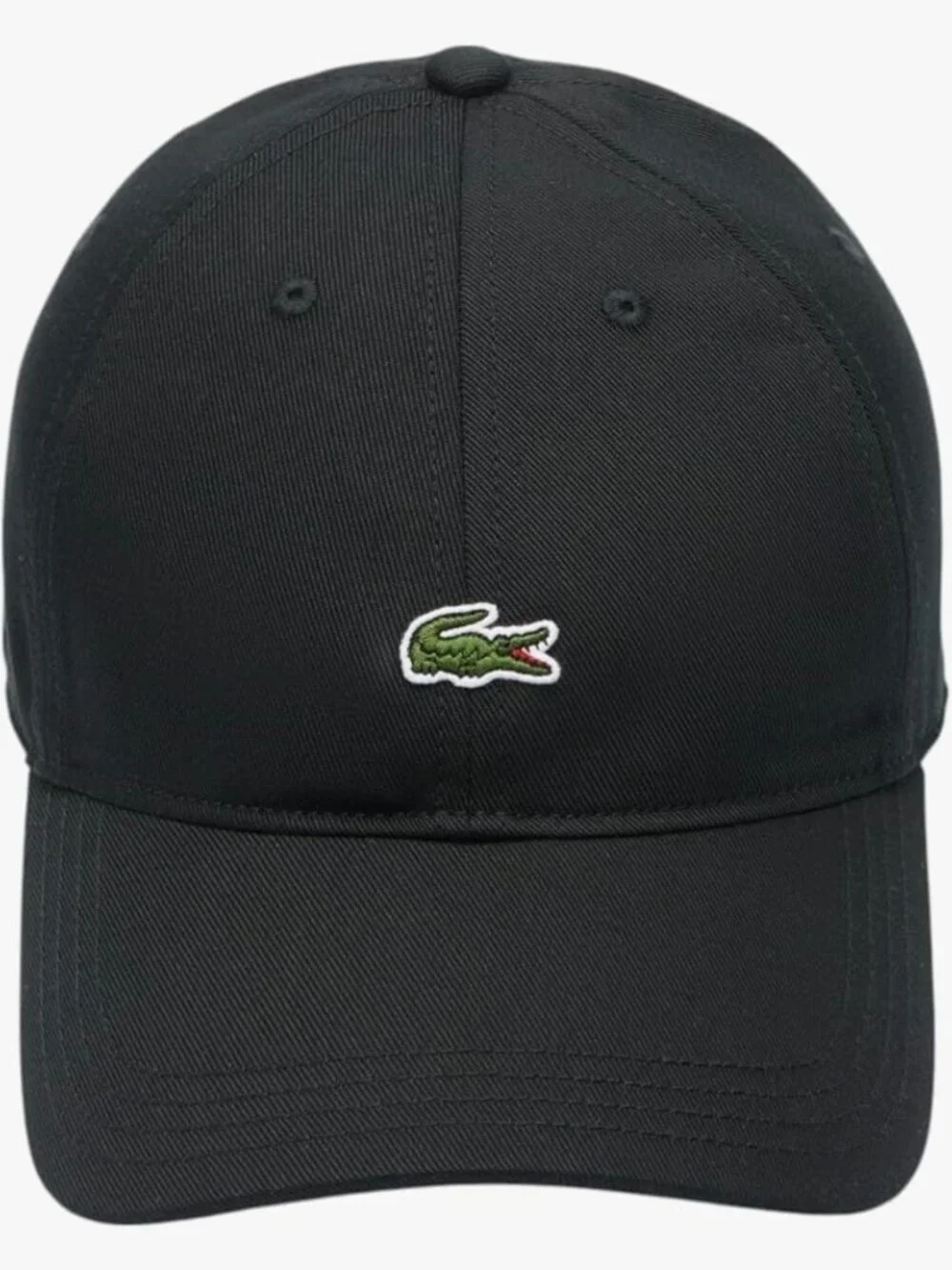 NEW WITH TAGS LACOSTE UNISEX BLACK 100% ORGANIC COTTON BASEBALL HAT ONE SIZE